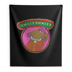 70s Pop Culture Classic Sweet Pickles Worried Walrus Indoor Wall Tapestry