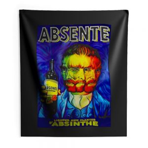 Absente Vintage Absinthe Liquor Advertisement with Van Gogh Indoor Wall Tapestry