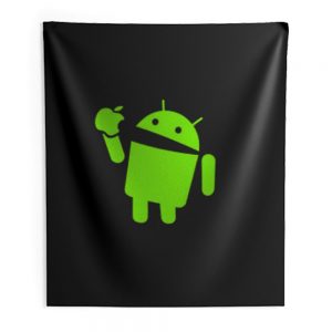 Android Eats Apple Indoor Wall Tapestry