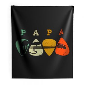 Bass Guitar Pick Shirt Papa Guitarist Indoor Wall Tapestry