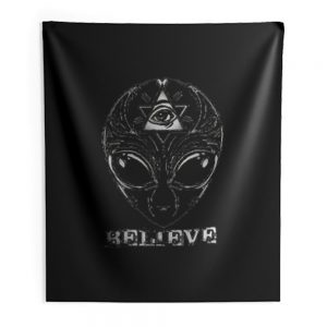 Believe Ufo Alien Indoor Wall Tapestry