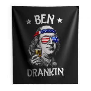 Benjamin Franklin Drinking America Indoor Wall Tapestry