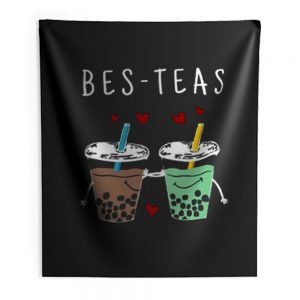 Bes Teas Best Friends Bubble Tea Indoor Wall Tapestry