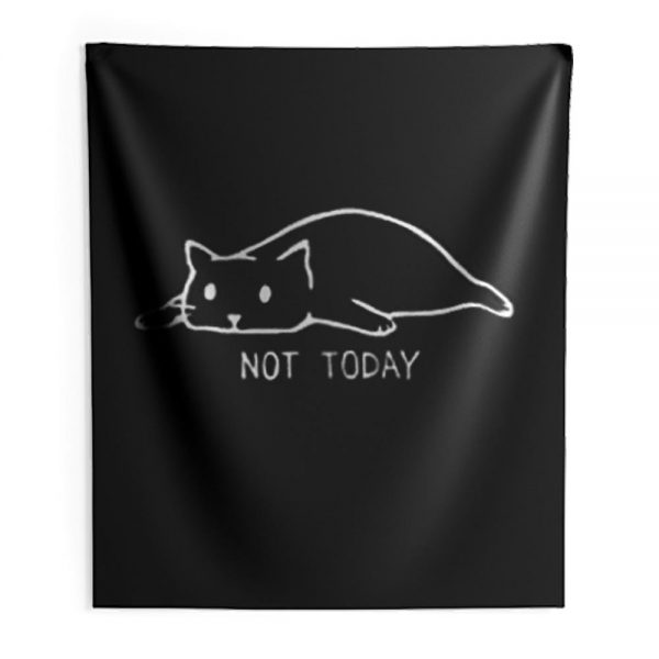 Black Cat Not Today Indoor Wall Tapestry