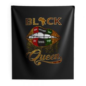 Black Queen Lips Indoor Wall Tapestry