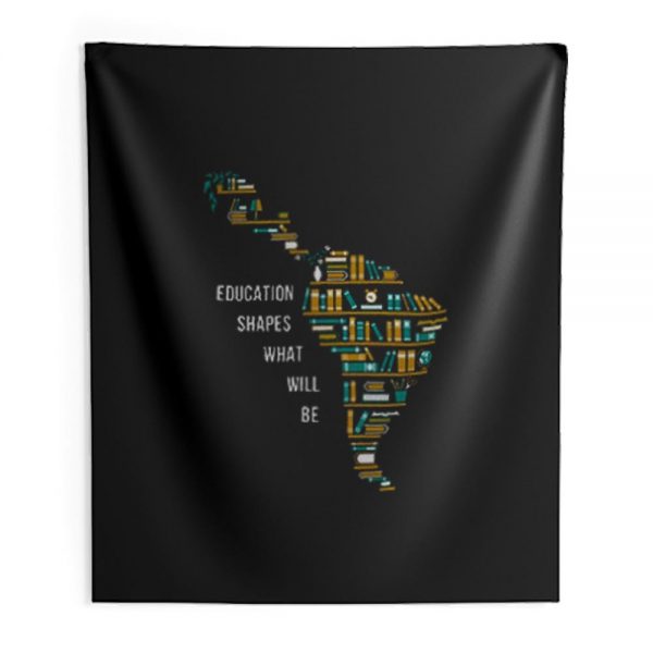 Book Map Education Shape What Will Be Indoor Wall Tapestry