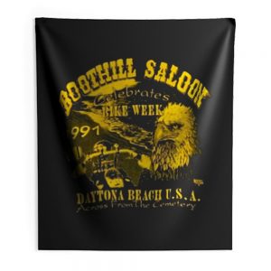 Boothill Saloon Biker Rally Single Stitch Pocket Indoor Wall Tapestry