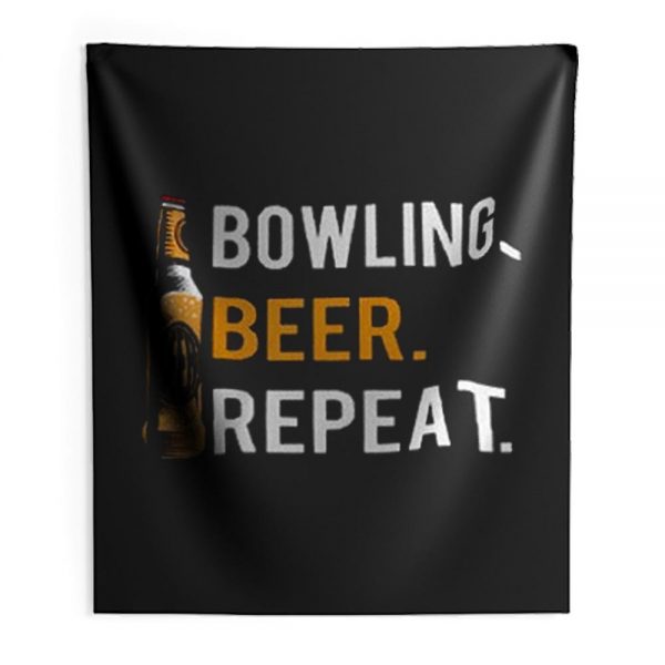 Bowling Beer Repeat Novelty Bowling Apparel Novelty Bowling Apparel Indoor Wall Tapestry