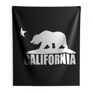 California Bear White Indoor Wall Tapestry