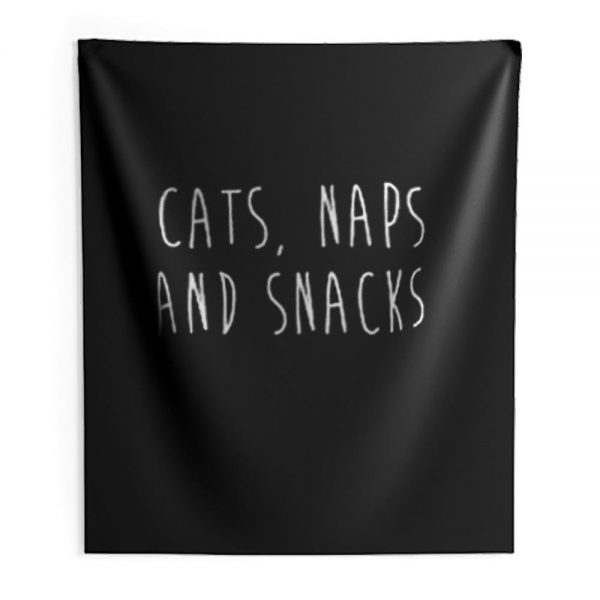 Cats Naps And Snacks Indoor Wall Tapestry