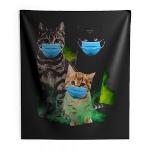 Cats with Face Mask 2020 Indoor Wall Tapestry