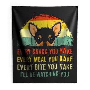Chihuahua Quote Vintage Dog Indoor Wall Tapestry