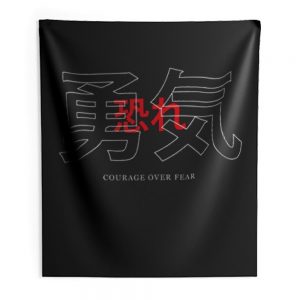 Courage Over Fear Japanese Indoor Wall Tapestry