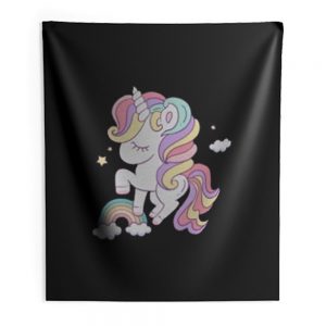 Cute Unicorn Indoor Wall Tapestry
