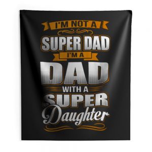 Dad With Super Daughter Indoor Wall Tapestry