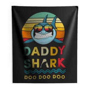 Daddy Shark Vintage Style Indoor Wall Tapestry