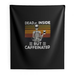 Dead Inside But Caffeine Skull Indoor Wall Tapestry