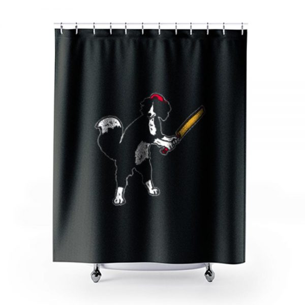 Dog Plays Cricket Shower Curtains