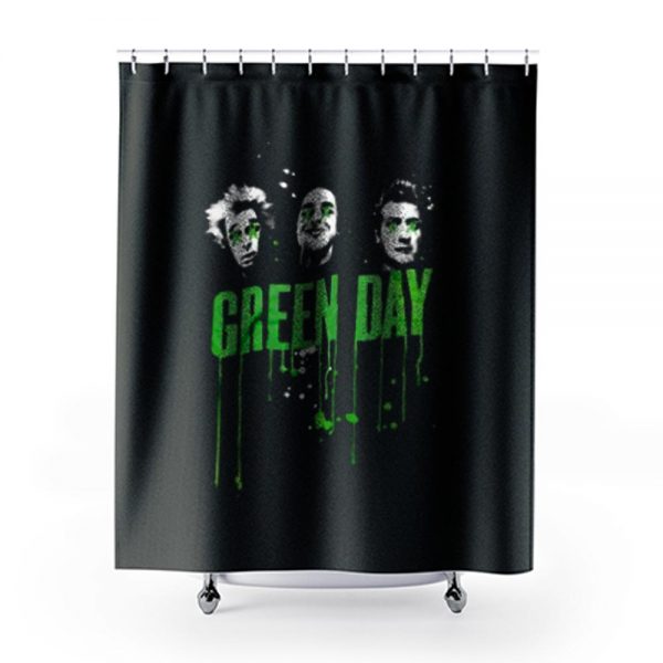 Drips Green Day Band Shower Curtains