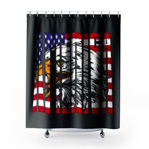 Eagle Mullet American Flag Shower Curtains