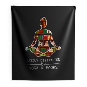 Easily Distracted by Yoga and Books Indoor Wall Tapestry