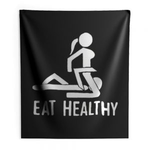 Eat Healthy adults Indoor Wall Tapestry
