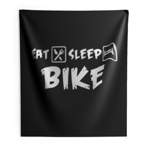 Eat Sleep Bike Indoor Wall Tapestry