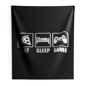 Eat Sleep Game Gaming Lovers Day Indoor Wall Tapestry