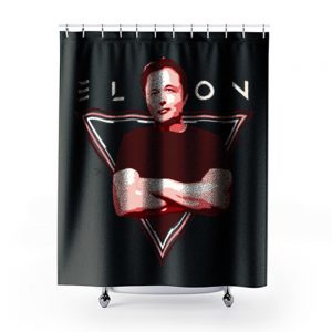 Elon Musk Space x Nerdy Shower Curtains
