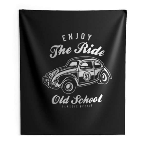 Enjoy The Ride Beetle Old School Car Indoor Wall Tapestry