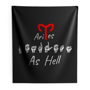 FEARLESS AS HELL ARIES ASL Sign Language Indoor Wall Tapestry