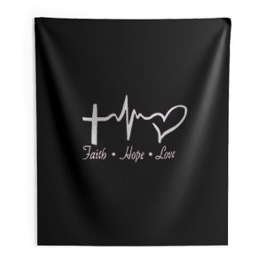 Faith Hope Love Indoor Wall Tapestry