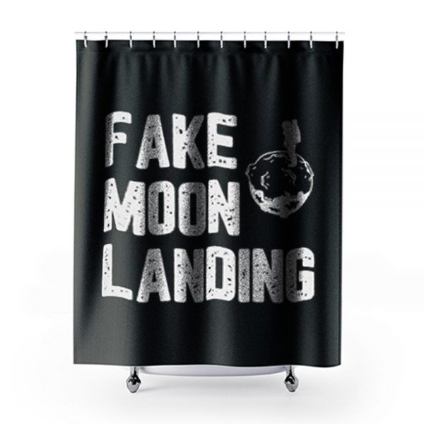 Fake News Landing Mission Conspiracy Theory Shower Curtains