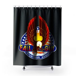 Fall Guy insignia Retro Stuntman Shower Curtains