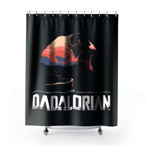 Father Star Wars Mandalorian Shower Curtains