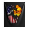 Father and son Usa Flag Indoor Wall Tapestry