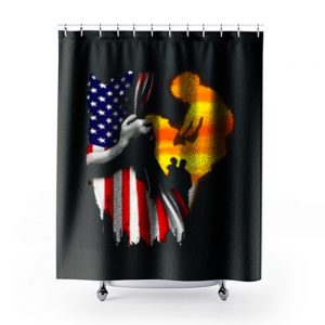 Father and son Usa Flag Shower Curtains