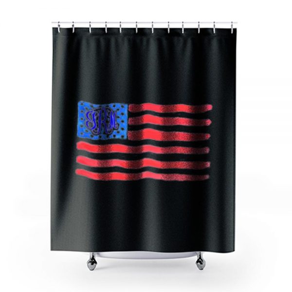 Flag Monogram Shower Curtains