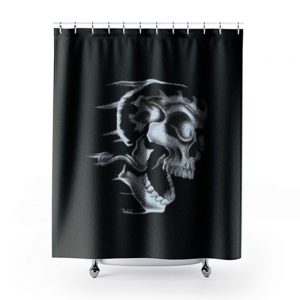 Flaming Skull Shower Curtains