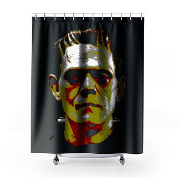 Frankenstein Face Halloween Horror Movie Shower Curtains