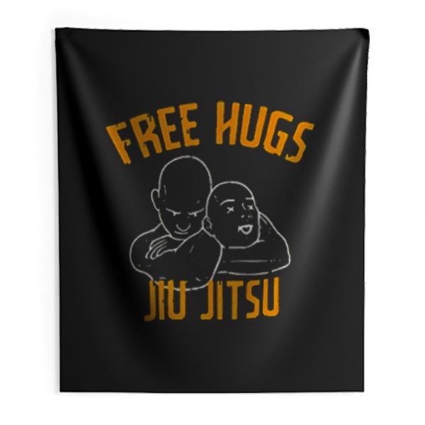 Free Hugs Jiu Jitsu Funny Fighter Martial Arts Vintage Indoor Wall Tapestry