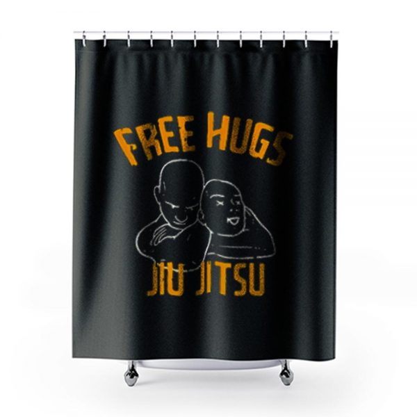 Free Hugs Jiu Jitsu Funny Fighter Martial Arts Vintage Shower Curtains