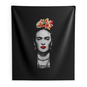 Frida Kahlo With Flowers Poster Artwork Long Sleeve Indoor Wall Tapestry