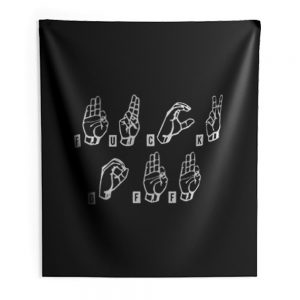 Fuck Off In Sign Language Indoor Wall Tapestry