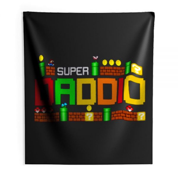 Funny Dad Super Daddio Parody Super Mario Indoor Wall Tapestry