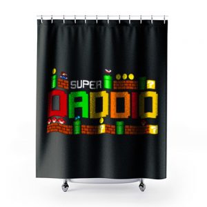 Funny Dad Super Daddio Parody Super Mario Shower Curtains