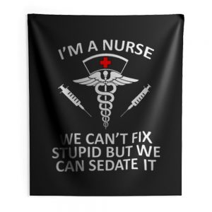 Funny Nurse Shirt Registered Nurse RN Gift Nursing Indoor Wall Tapestry