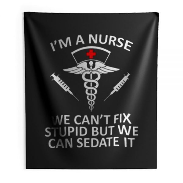 Funny Nurse Shirt Registered Nurse RN Gift Nursing Indoor Wall Tapestry