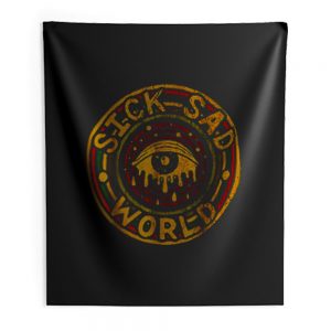 Funny Sick Sad World Eye Cry Vintage Indoor Wall Tapestry
