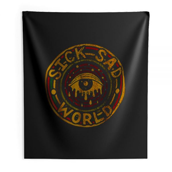 Funny Sick Sad World Eye Cry Vintage Indoor Wall Tapestry